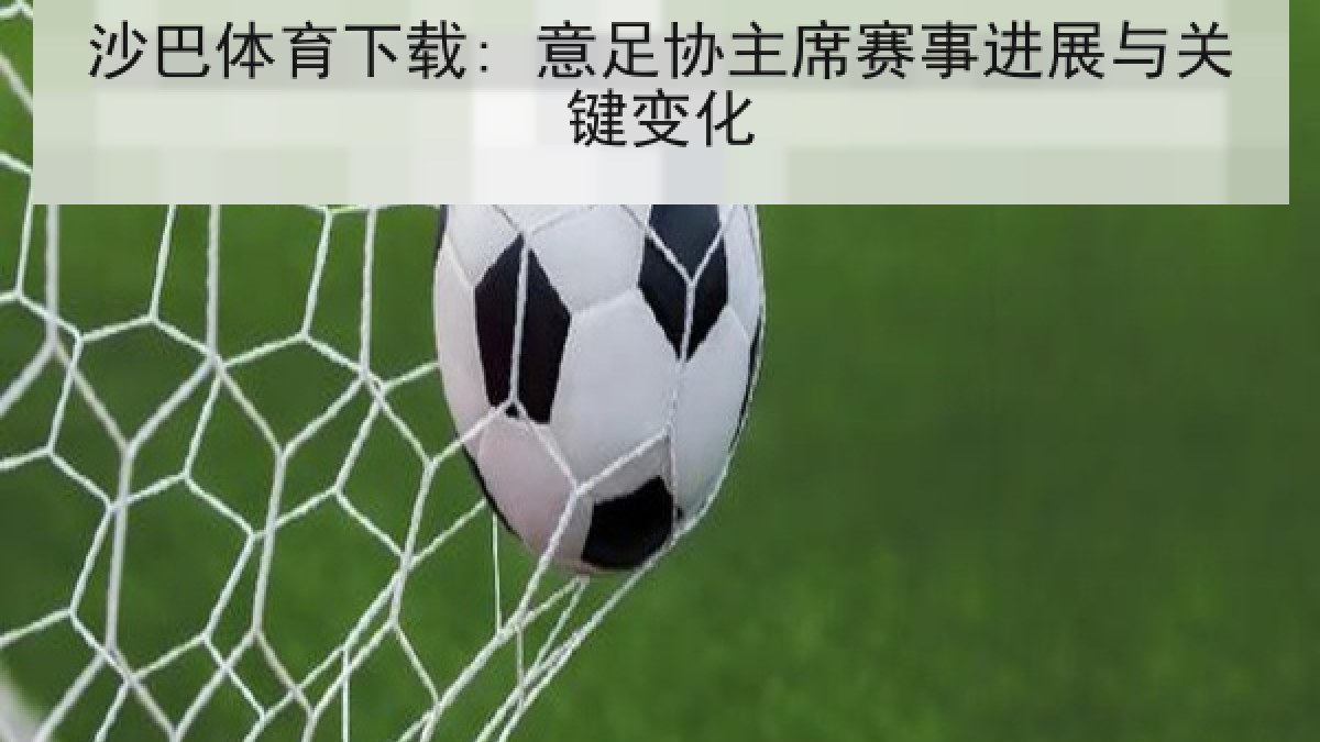 沙巴体育下载: 意足协主席赛事进展与关键变化 沙巴体育下载: 意足协主席赛事进展与关键变化